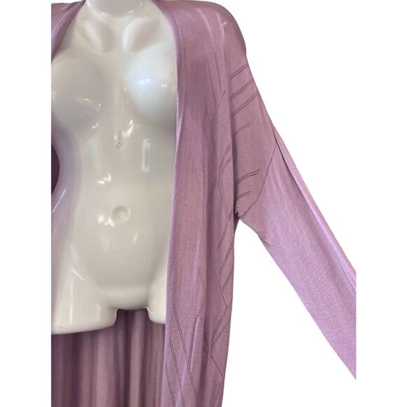 H by Halston Women's Lavender Long Length Stitch Detail Sweater Cardigan Size 2X - Picture 5 of 10